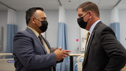 Image of Interim Chancellor Gonzales and Secretary Walsh