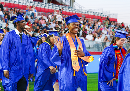 Image of students participating in graduation 