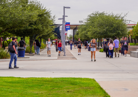 Many students walking across Mesa Community Colleges campus. 08/24/2026.