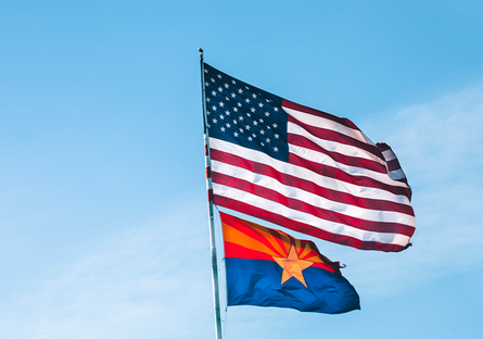 Image of the American and Arizona flags