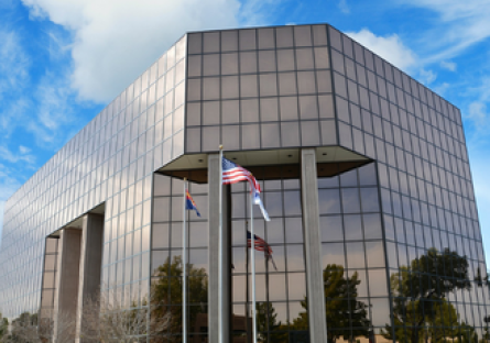 Exterior image of the Maricopa County Community College District office building 01/28/2020